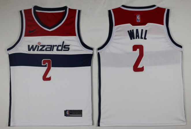 Men Washington Wizards #2 Wall White Game Nike NBA Jerseys